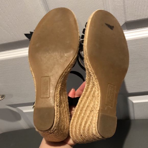 Nanette Lepore | EUC Black Espadrille Wedges with Flower Detail - Picture 8 of 9